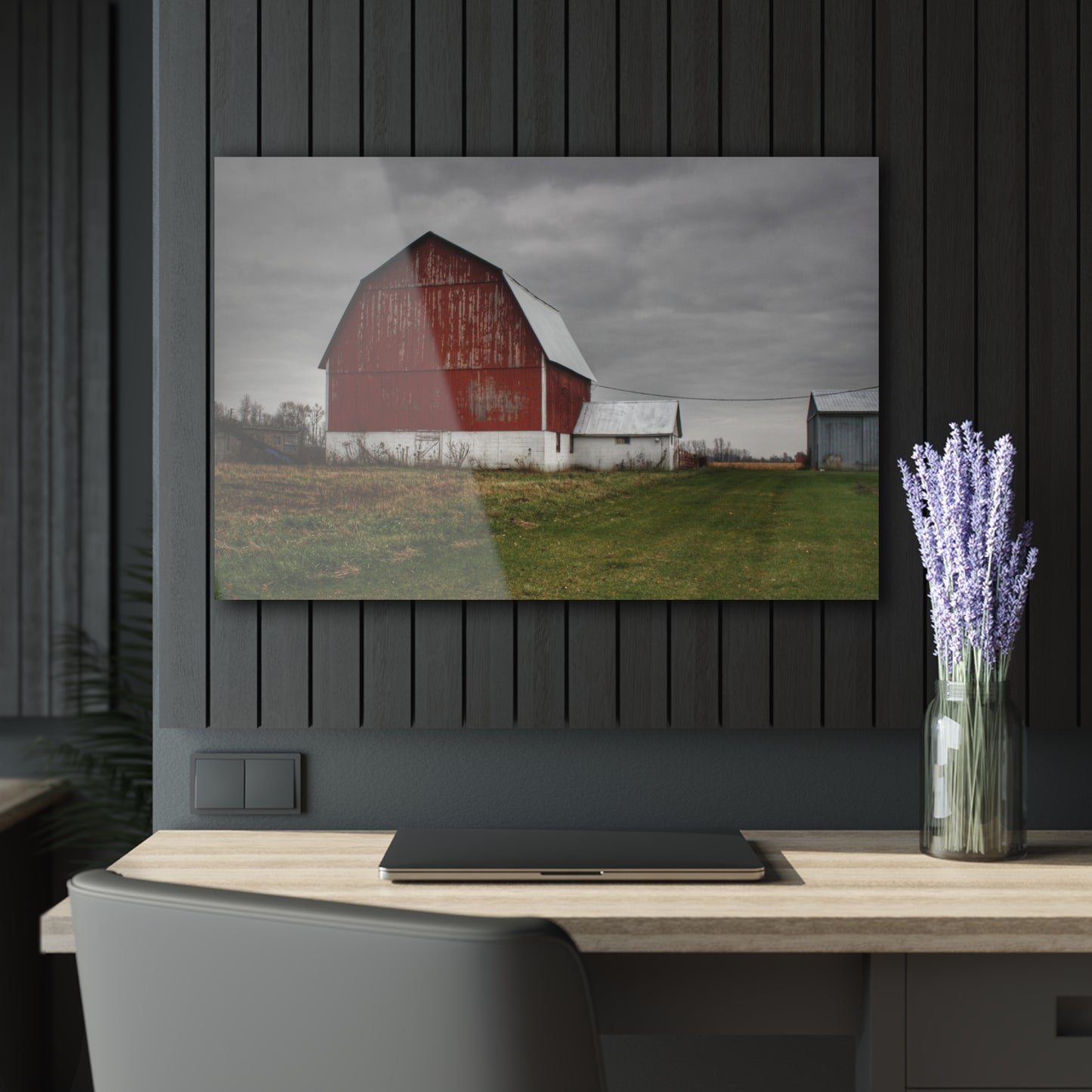U R There Photography Mills Road Red I Rustic Farmhouse Acrylic Wall Print