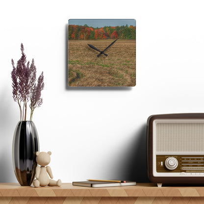 U R There Photography Fall on Murphy Lake III Rustic Farmhouse Acrylic Analog Wall Clock