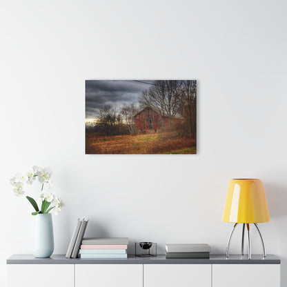 U R There Photography December Fieldstone Red Rustic Farmhouse Acrylic Wall Print