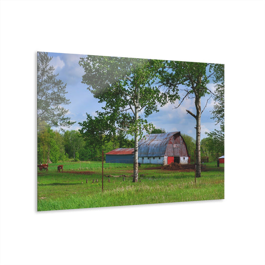 U R There Photography Shepard Road Hillman Red Rustic Farmhouse Acrylic Wall Print