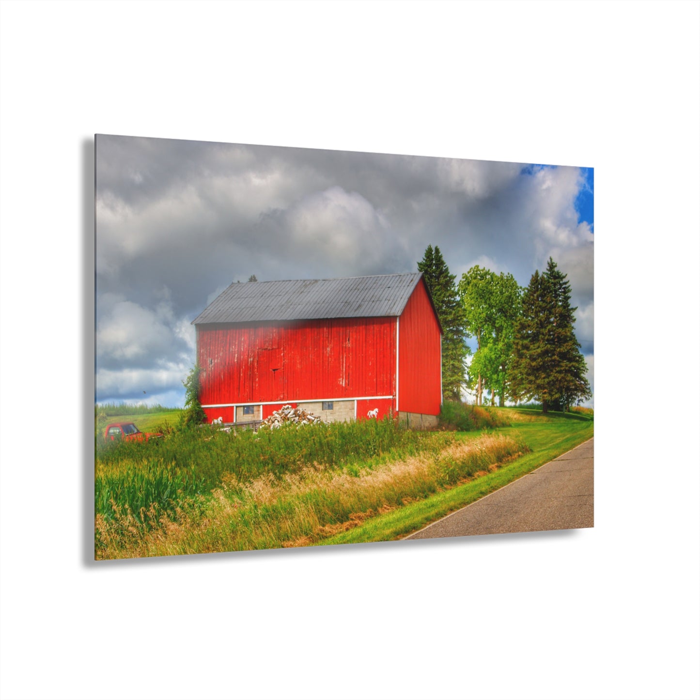 U R There Photography West Brown Horse Barn Rustic Farmhouse Acrylic Wall Print