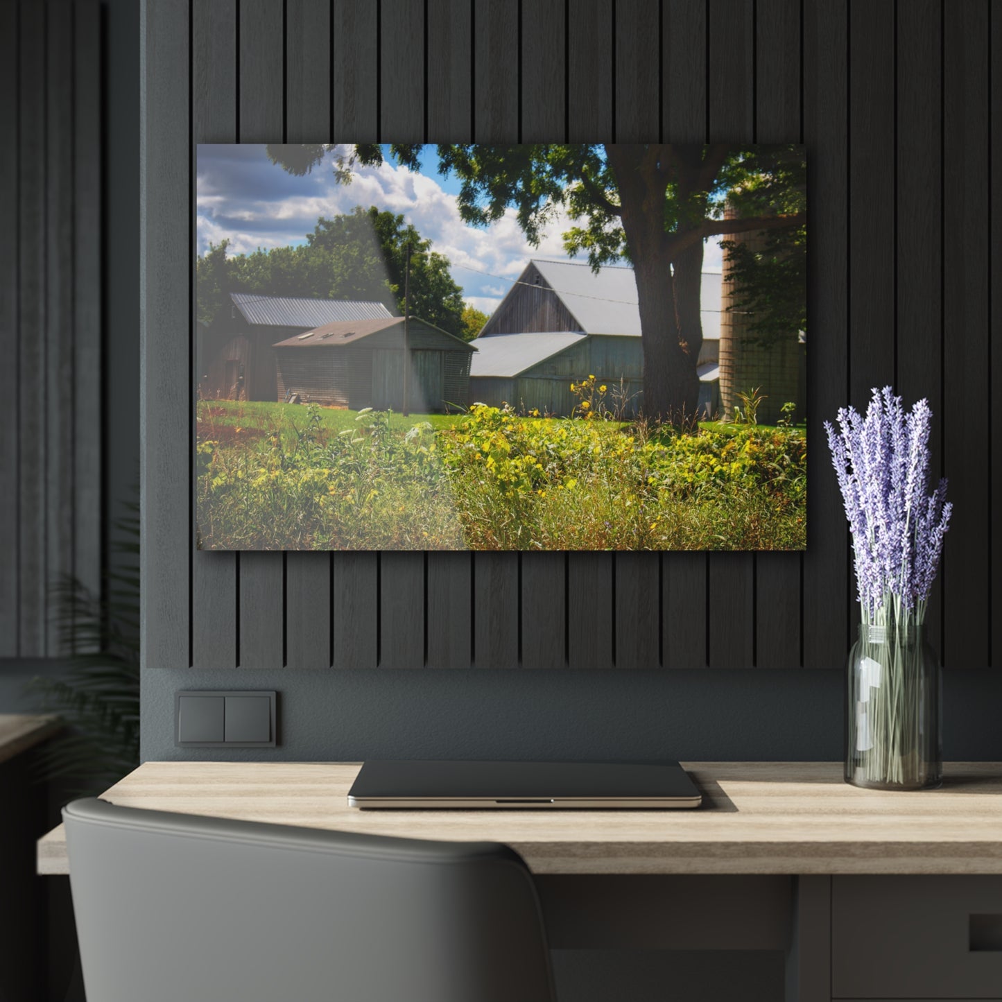 U R There Photography Hough Road Greys Rustic Farmhouse Acrylic Wall Print