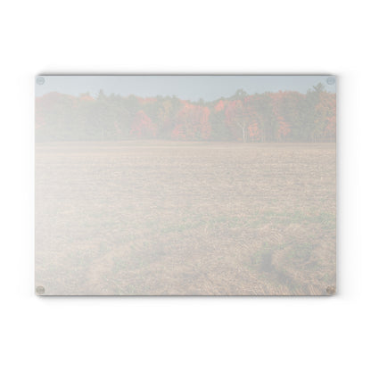 U R There Photography Fall on Murphy Lake III Rustic Farmhouse Tempered-Glass Cutting Board