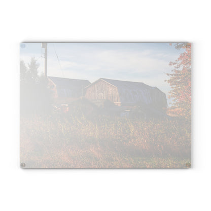 U R There Photography Montgomery Road Reds Rustic Farmhouse Tempered-Glass Cutting Board