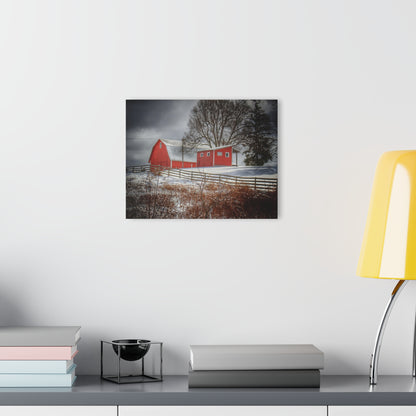U R There Photography Catlin Red and Fence I Rustic Farmhouse Acrylic Wall Print