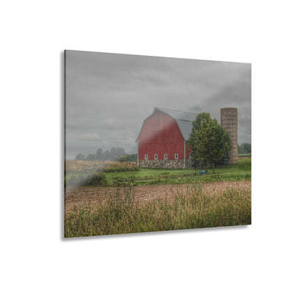 U R There Photography Clifford Road Red and Silo II Rustic Farmhouse Acrylic Wall Print