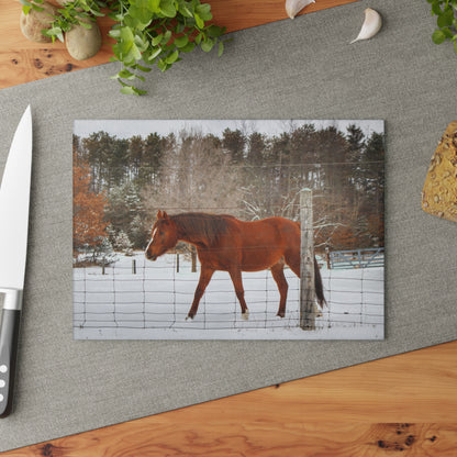 U R There Photography Roadside Chestnut Rustic Farmhouse Tempered-Glass Cutting Board
