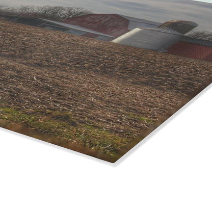 U R There Photography Cumber Road Red II Rustic Farmhouse Tempered-Glass Cutting Board