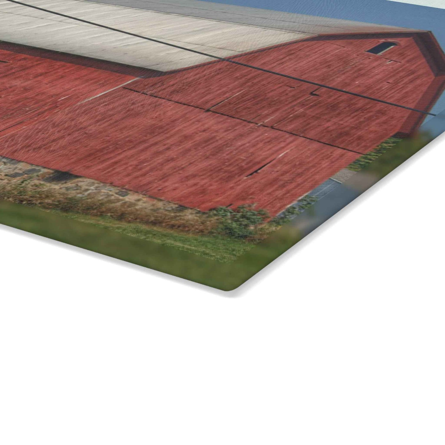 U R There Photography Belsay Road Red Rustic Farmhouse Tempered-Glass Cutting Board
