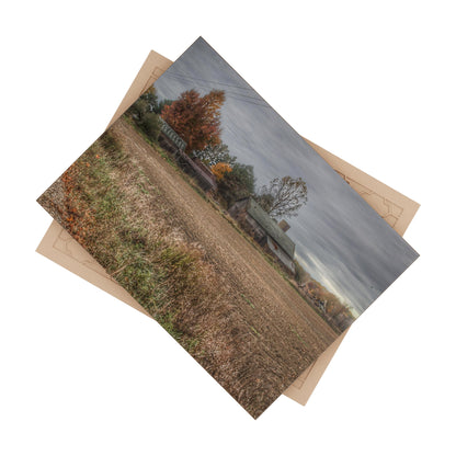 U R There Photography Birch Run Road Greys II Rustic Farmhouse Decorative Ceramic Tile