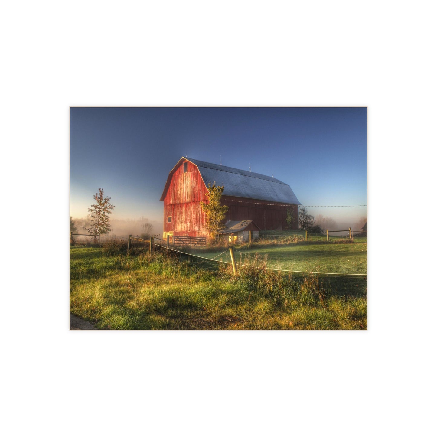 U R There Photography Columbiaville Red I Rustic Farmhouse Decorative Ceramic Tile