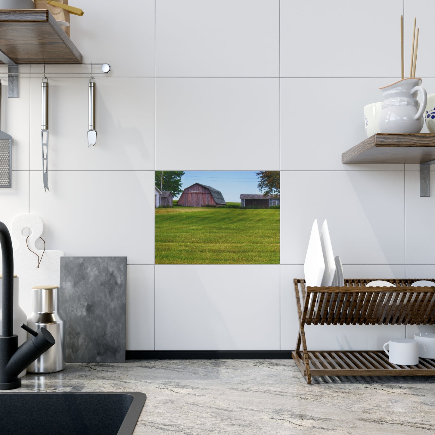 U R There Photography Cass City Elmwood Greys Rustic Farmhouse Decorative Ceramic Tile