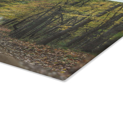 U R There Photography Country Roads in Dryden IV Rustic Farmhouse Tempered-Glass Cutting Board