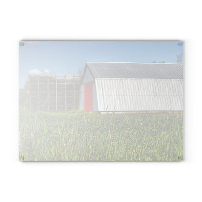 U R There Photography Montrose Farm II Rustic Farmhouse Tempered-Glass Cutting Board