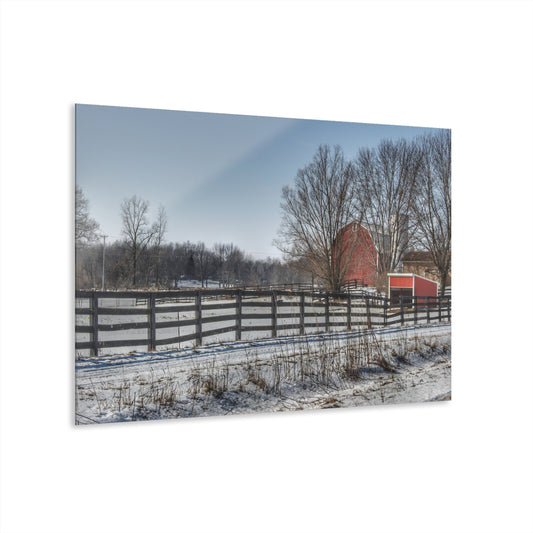 U R There Photography West Lake Road Red Rustic Farmhouse Acrylic Wall Print