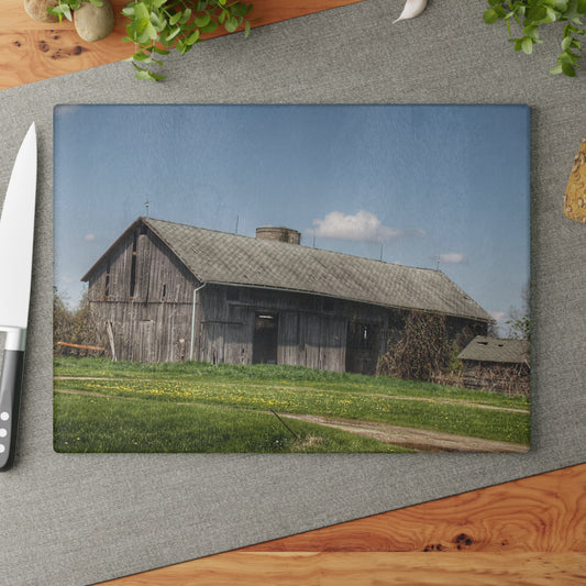 U R There Photography Wilder Road Grey II Rustic Farmhouse Tempered-Glass Cutting Board