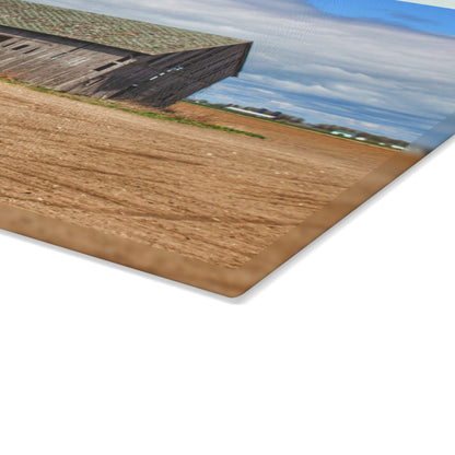 U R There Photography Rescue Road Grey Rustic Farmhouse Tempered-Glass Cutting Board