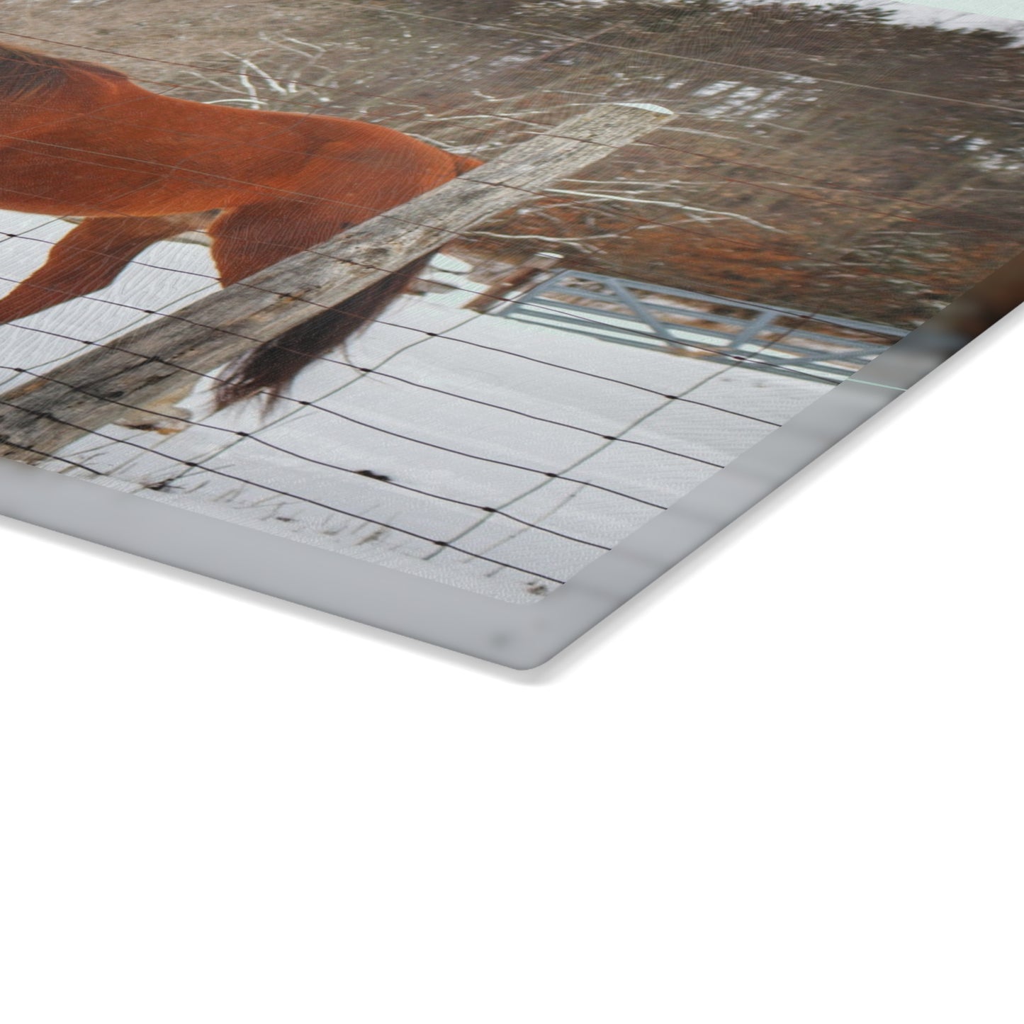 U R There Photography Roadside Chestnut Rustic Farmhouse Tempered-Glass Cutting Board