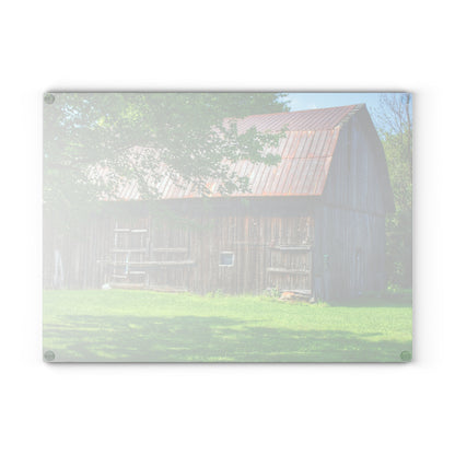 U R There Photography Sergent Road Grey Rustic Farmhouse Tempered-Glass Cutting Board