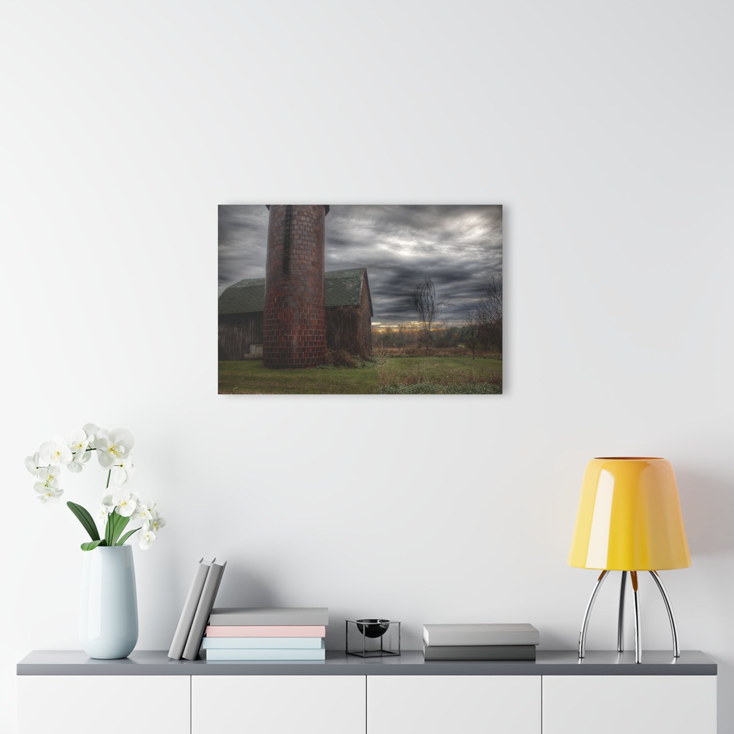 U R There Photography Pero Lake Road Grey II Rustic Farmhouse Acrylic Wall Print