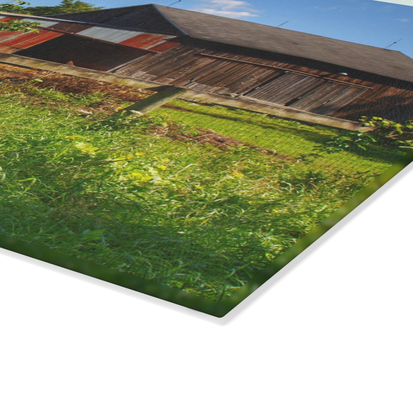 U R There Photography Beyond the Fence on Hunters Creek Rustic Farmhouse Tempered-Glass Cutting Board