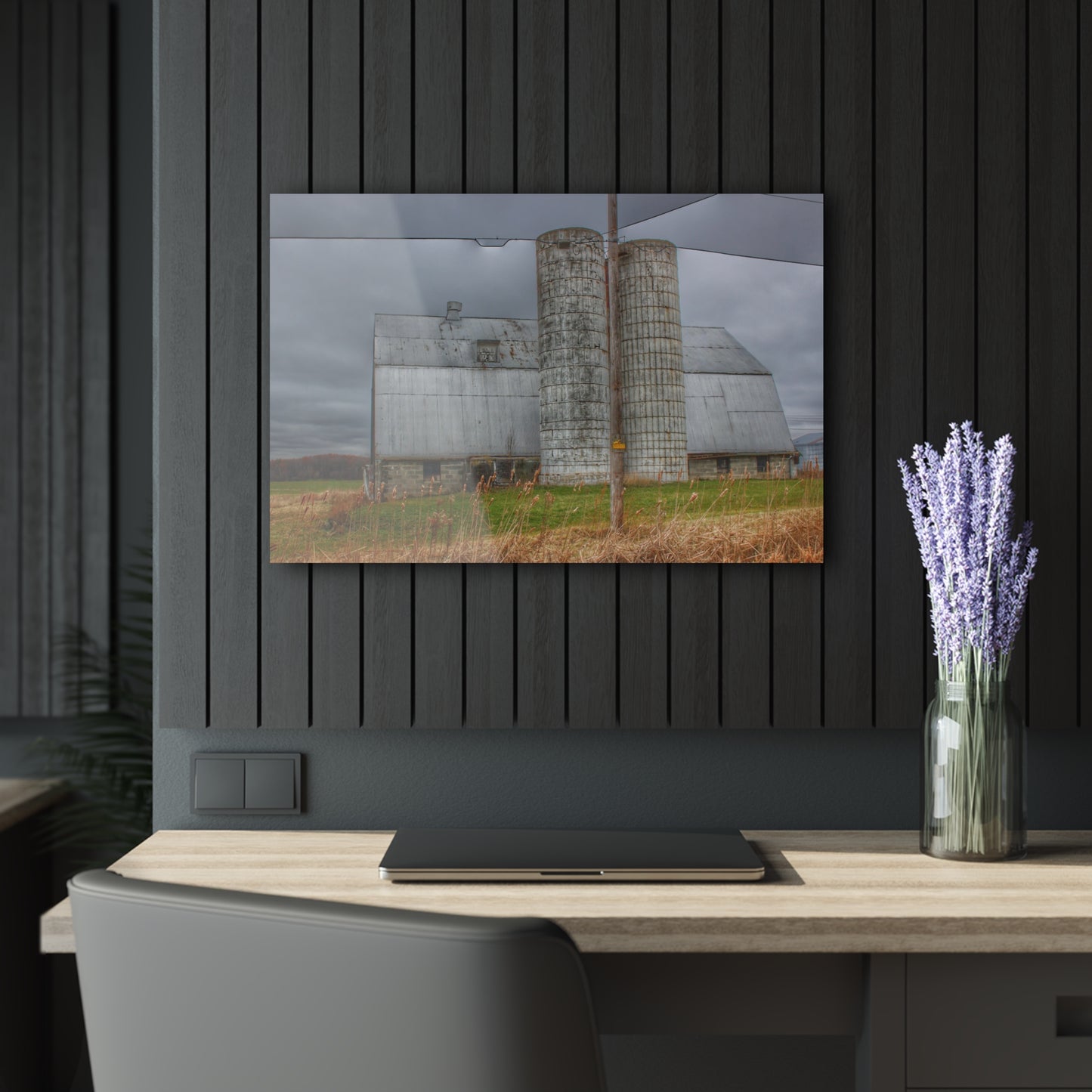 U R There Photography Daley Road Grey II Rustic Farmhouse Acrylic Wall Print