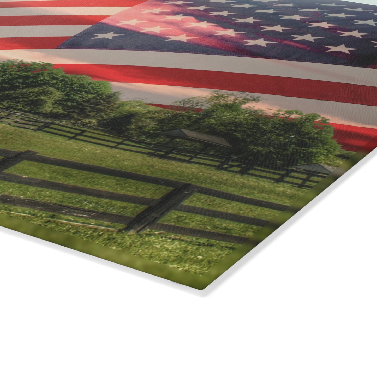U R There Photography An American Farm II Rustic Farmhouse Tempered-Glass Cutting Board