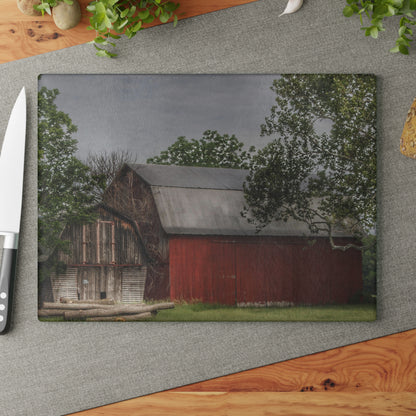 U R There Photography Barkley Road Buddies Rustic Farmhouse Tempered-Glass Cutting Board