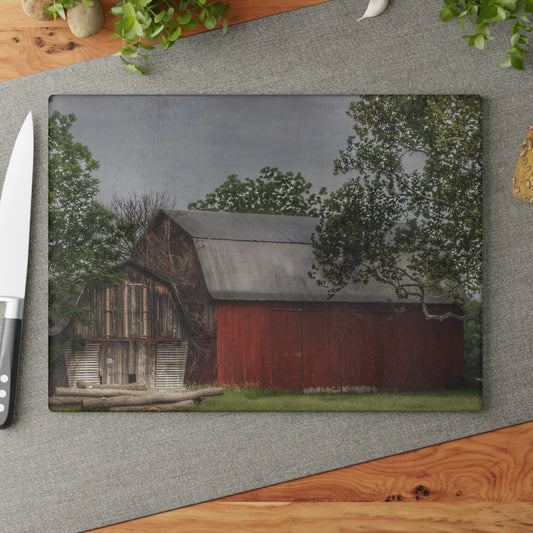 U R There Photography Barkley Road Buddies Rustic Farmhouse Tempered-Glass Cutting Board
