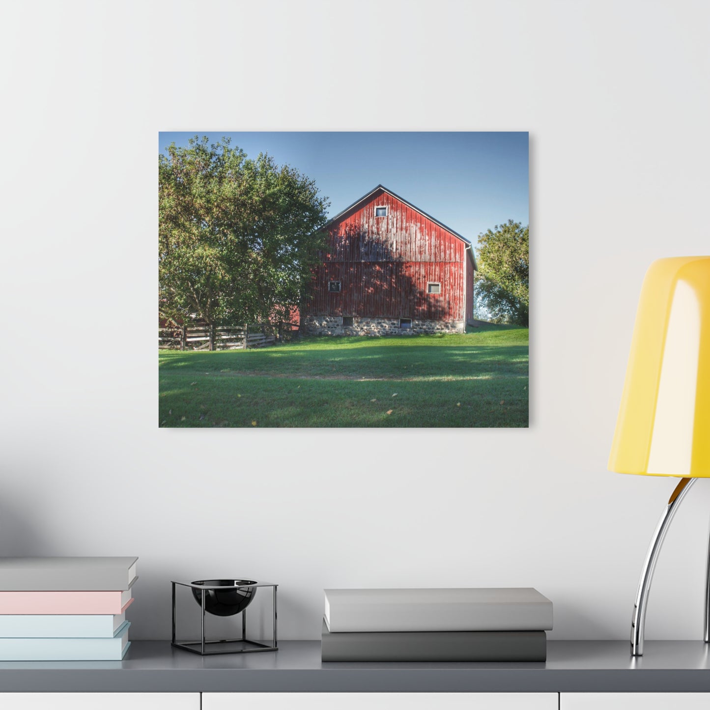 Barn Boutique Modern Farmhouse Acrylic Wall Print| Five Lakes Red III