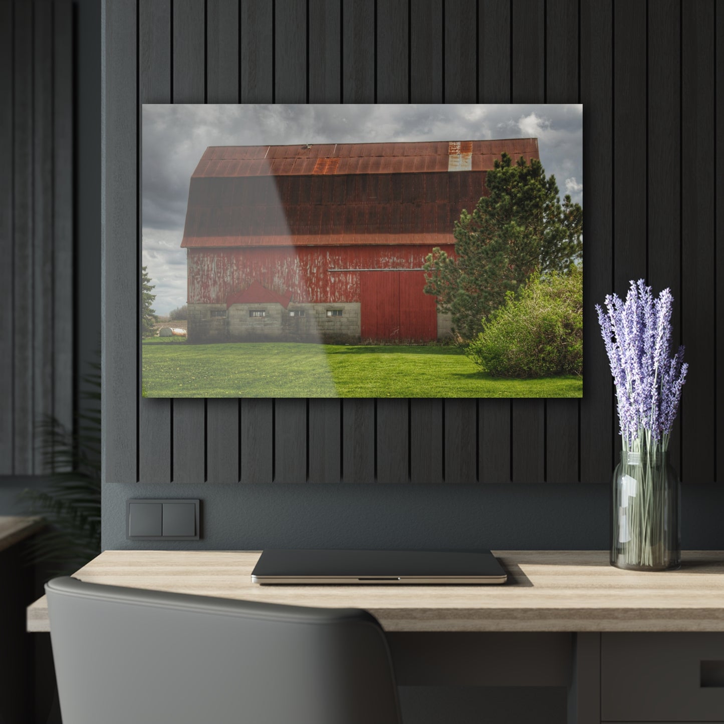 U R There Photography Big Rusted Red Rustic Farmhouse Acrylic Wall Print