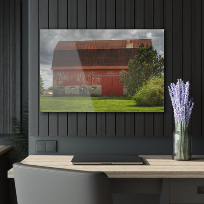 U R There Photography Big Rusted Red Rustic Farmhouse Acrylic Wall Print