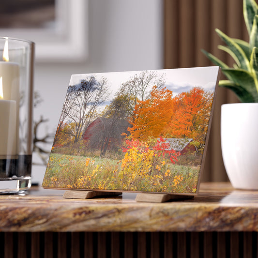 U R There Photography Bowers Hidden Red Rustic Farmhouse Decorative Ceramic Tile