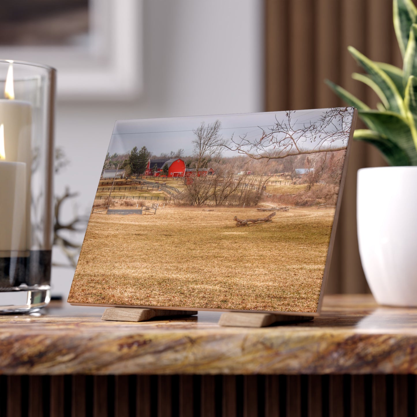 U R There Photography Beyond the Trees on Rock Valley Road Rustic Farmhouse Decorative Ceramic Tile