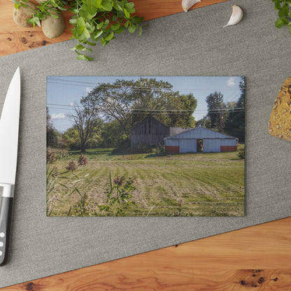 U R There Photography Havens Road Grey Rustic Farmhouse Tempered-Glass Cutting Board