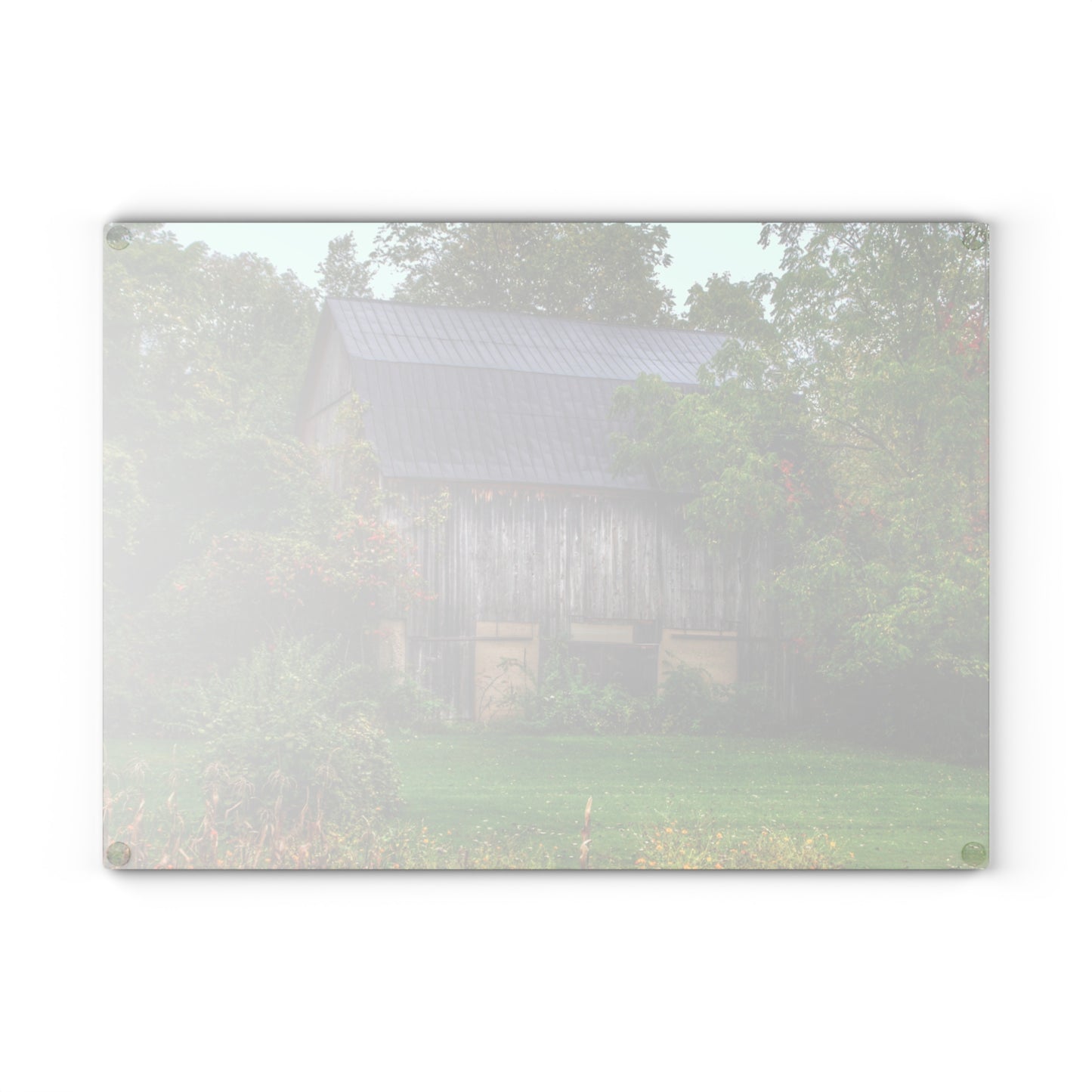 U R There Photography North Lake Road Hidden Grey Rustic Farmhouse Tempered-Glass Cutting Board