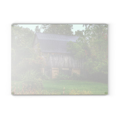 U R There Photography North Lake Road Hidden Grey Rustic Farmhouse Tempered-Glass Cutting Board