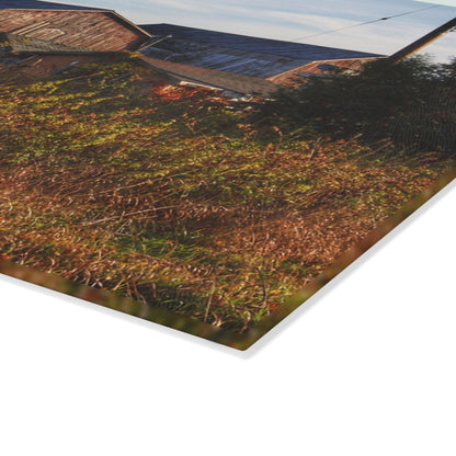 U R There Photography Montgomery Road Reds Rustic Farmhouse Tempered-Glass Cutting Board