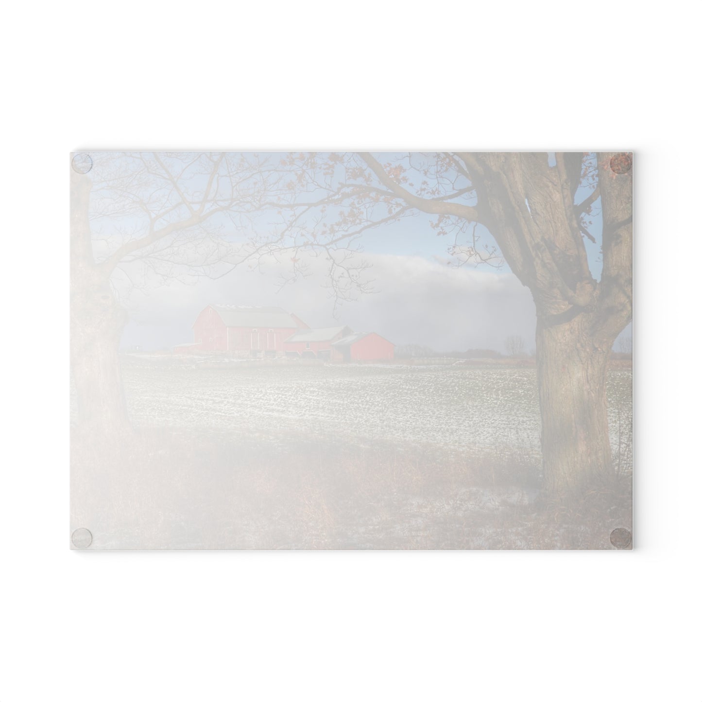 U R There Photography Approaching Storm on Edward Road Rustic Farmhouse Tempered-Glass Cutting Board