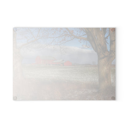 U R There Photography Approaching Storm on Edward Road Rustic Farmhouse Tempered-Glass Cutting Board