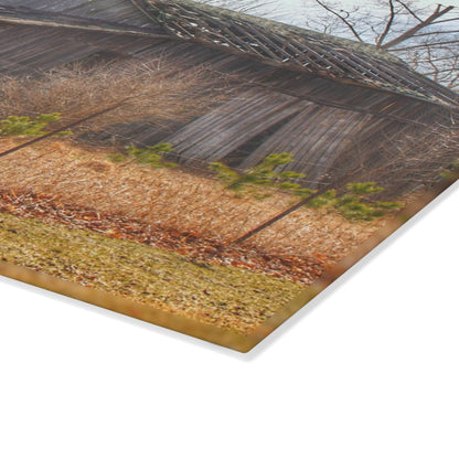 U R There Photography Leix Road Forgotten Grey I Rustic Farmhouse Tempered-Glass Cutting Board
