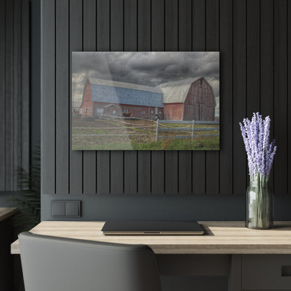 U R There Photography Sandusky Horse Barn Against Fall Skies Rustic Farmhouse Acrylic Wall Print