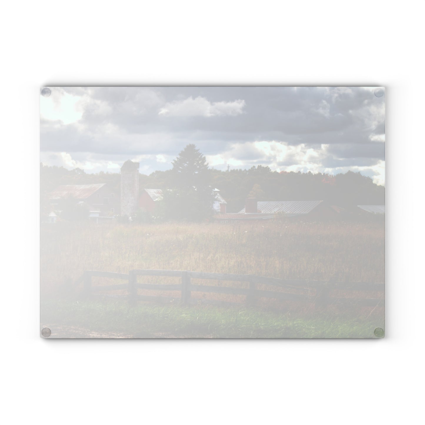 U R There Photography Baldwin Road Farm Rustic Farmhouse Tempered-Glass Cutting Board
