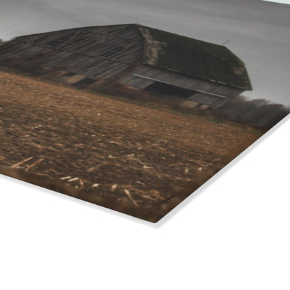 U R There Photography Stone Road Old Grey I Rustic Farmhouse Tempered-Glass Cutting Board