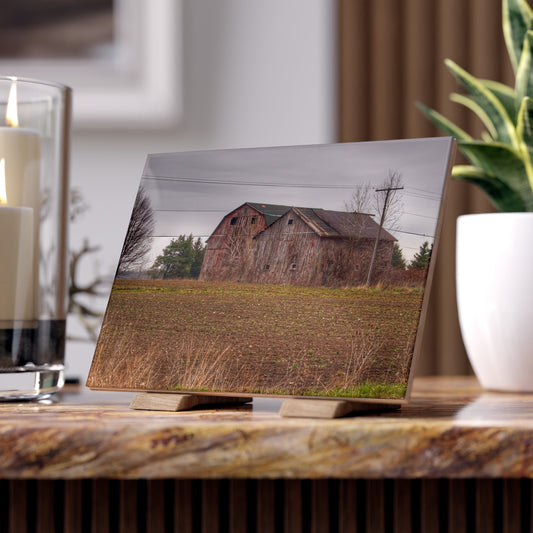 U R There Photography Bowers Road Grey Duo I Rustic Farmhouse Decorative Ceramic Tile