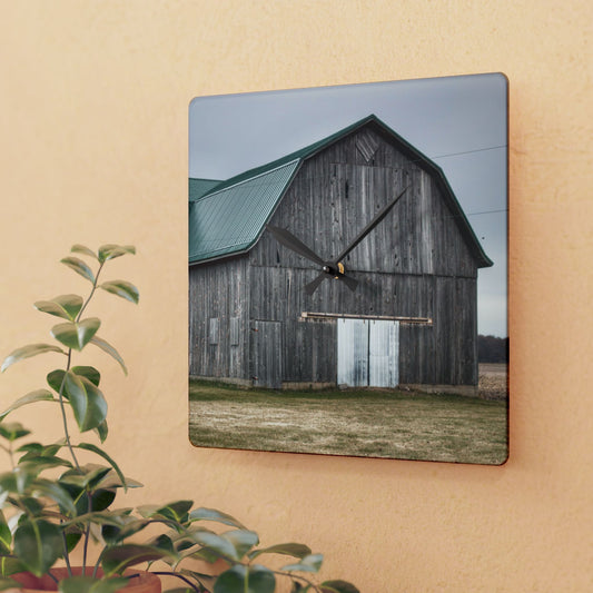 U R There Photography Loomis Road Grey Rustic Farmhouse Tempered-Glass Cutting Board