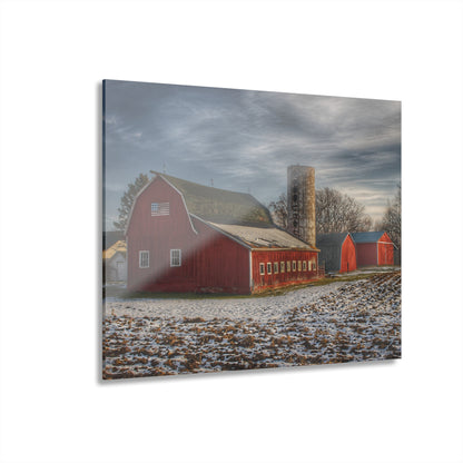 U R There Photography Mitchell Lake Road Red Rustic Farmhouse Acrylic Wall Print