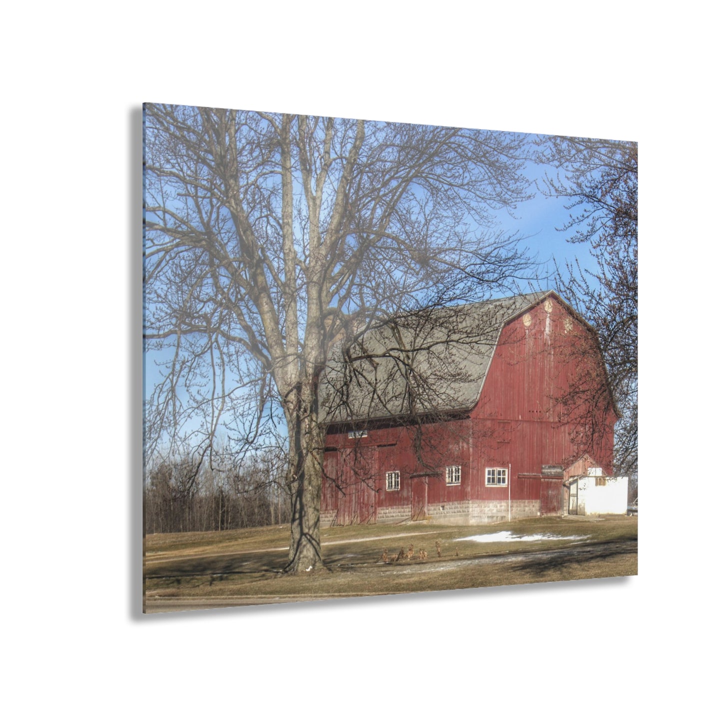 U R There Photography Dixon Road Red Rustic Farmhouse Acrylic Wall Print