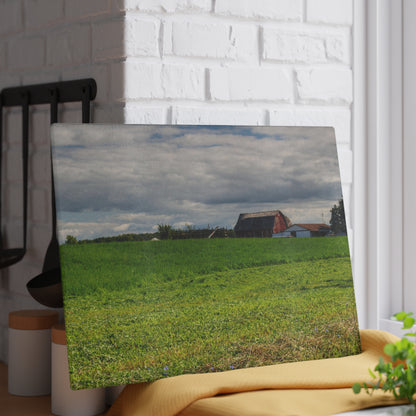 U R There Photography Across the Field in Kingtson Rustic Farmhouse Tempered-Glass Cutting Board