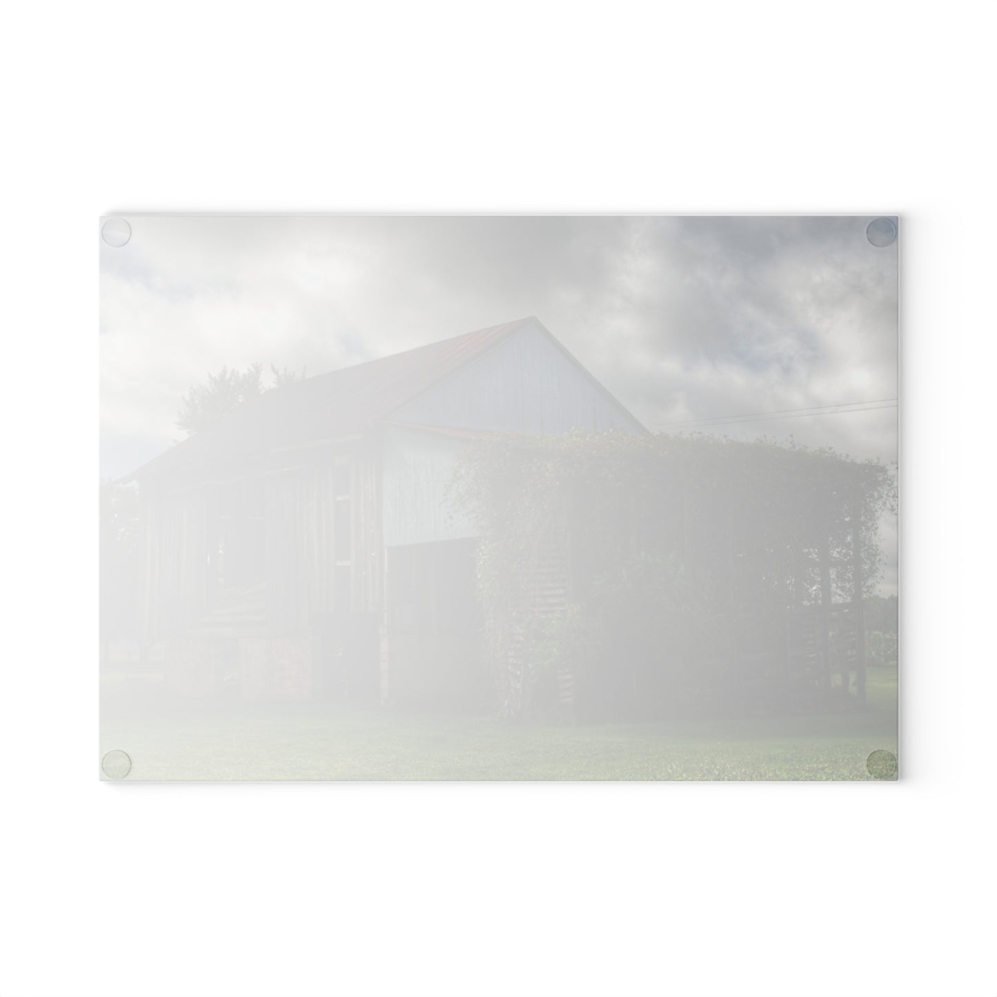 U R There Photography Pergola Barn Rustic Farmhouse Tempered-Glass Cutting Board